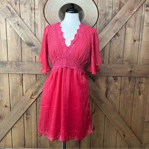 Red Lace Y2K style mini dress
